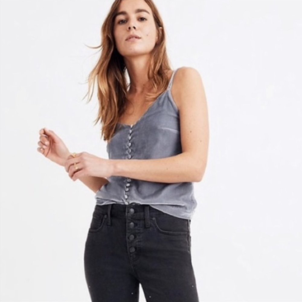 Madewell Velvet Button Cami sz 8 medium